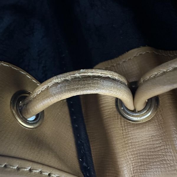 YSL 聖羅蘭 絕版 古董編織拼皮革水桶包 