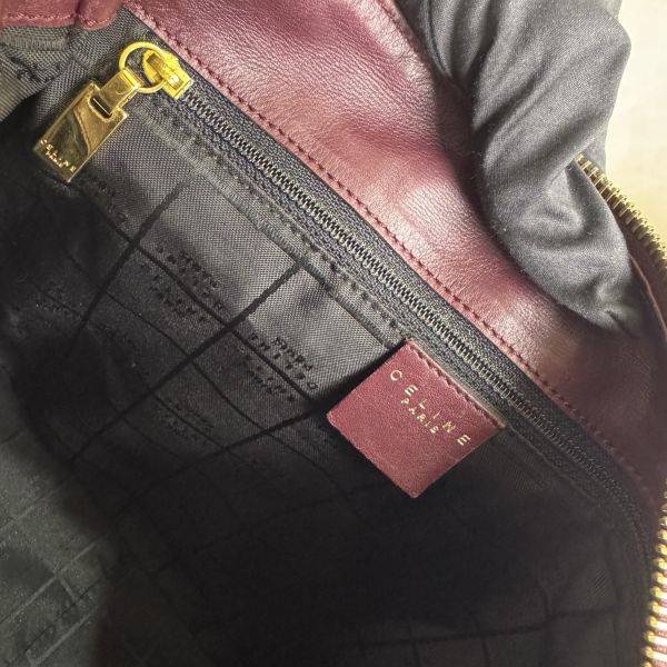 Celine 酒紅色單肩包 