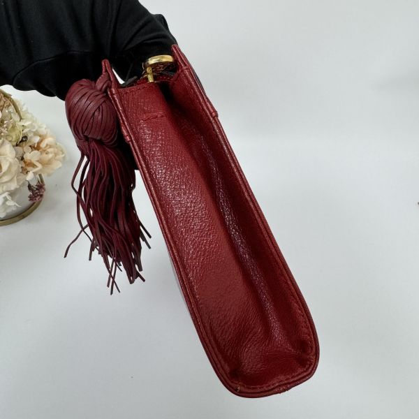Fendi 復古紅色真皮手拿包 