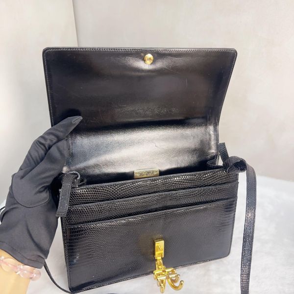 Bottega Veneta 黑色蜥蜴皮晚宴包 