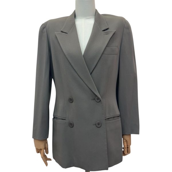 Emporio Armani灰色雙排扣女士西裝外套 
