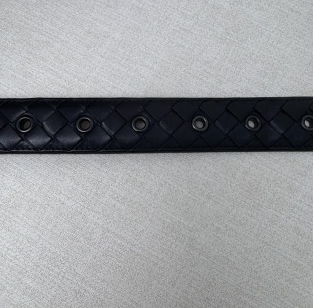 Bottega Veneta 黑頭 黑編織 皮帶 腰帶 