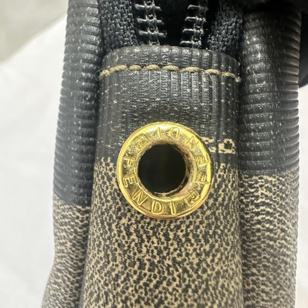 Fendi復古格紋化妝包萬用收納包 
