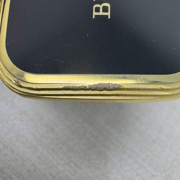 Burberry 金x黑頭 格紋棕色皮革 皮帶 腰帶 