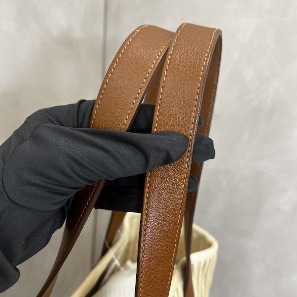 Hermès 帆布皮革手提袋 