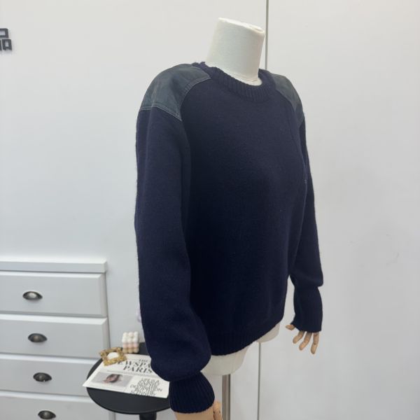 Burberry 皮拼羊毛衣 