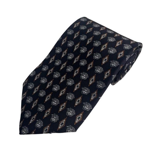 VERSACE 經典美杜莎菱格領帶 領結 絲綢（中古） 
