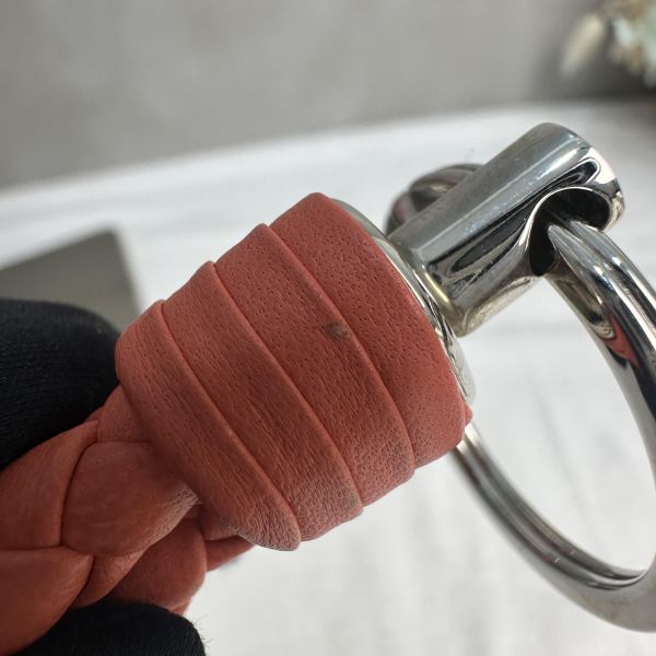 BV 中古橘色小編織鑰匙圈吊飾 