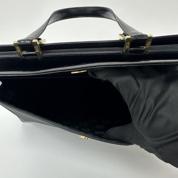 YSL 聖羅蘭 黑色皮革托特包 