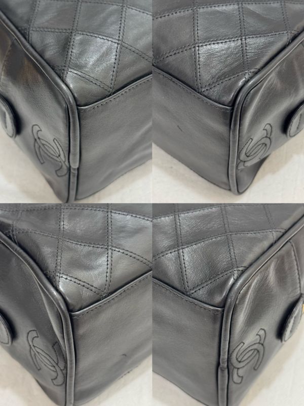 Chanel 小羊皮咖色化妝包 