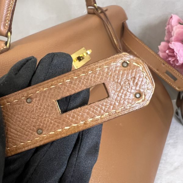 Hermès Kelly 凱莉包 35 金棕金扣 