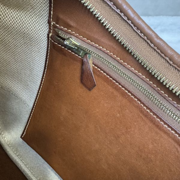 Hermès Trim 31金棕金釦拼帆布 