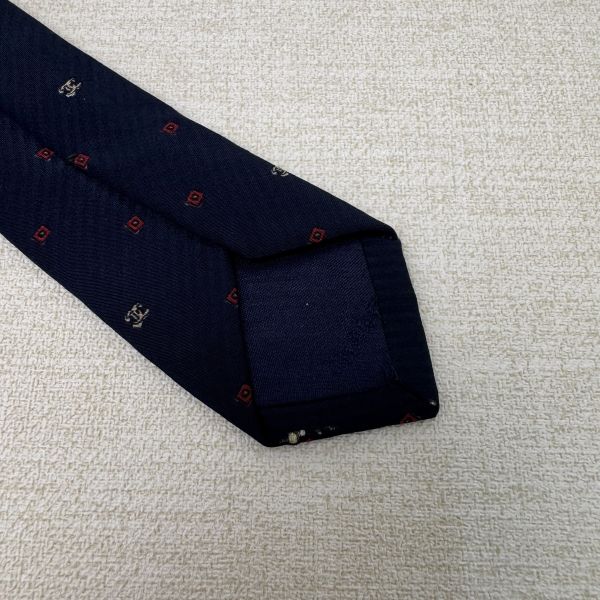 Chanel 藍 滿版小雙C logo 領帶（中古） 