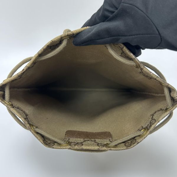 Gucci 古馳 復古 GG Supreme 抽繩手拿包/束口袋 