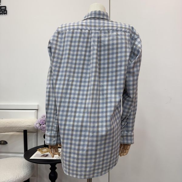 Dior 藍灰格紋襯衫 