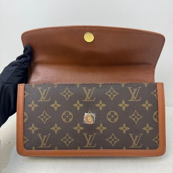Louis Vuitton 經典老花紅皮手拿包 