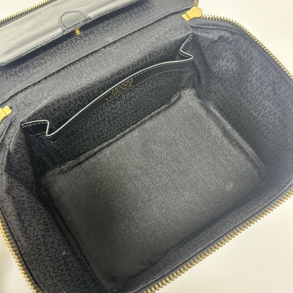 Versace Vintage 中古太陽神標誌黑色手提化妝包 