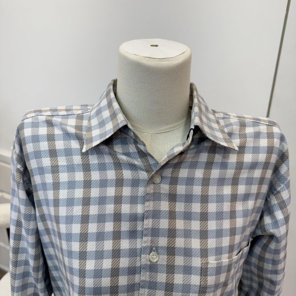 Dior 藍灰格紋襯衫 