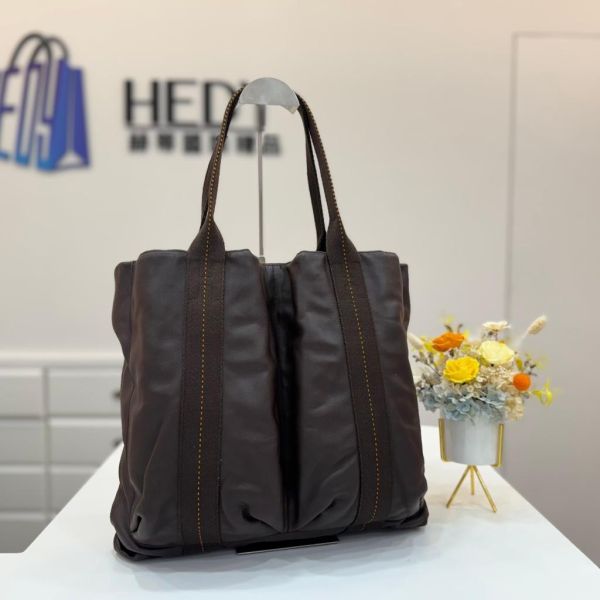 Hermès 咖色手提肩背包 