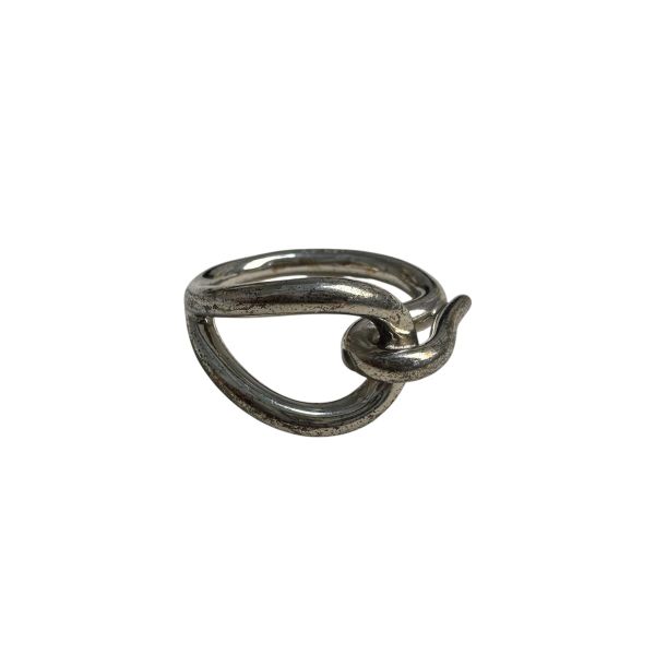 Hermes 中古銀色扭結絲巾環絲巾扣 