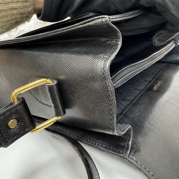 YSL 黑色鱷魚皮 斜挎包 