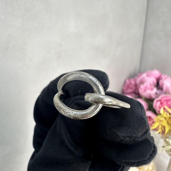 Hermes 中古銀色扭結絲巾環絲巾扣 