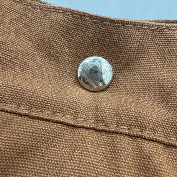 Hermès 帆布拼皮手提包 