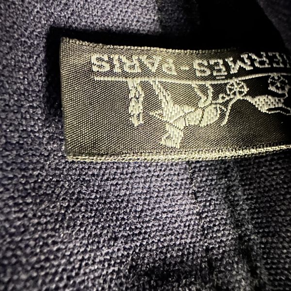 Hermès 中古紫拼黑小號帆布手袋 