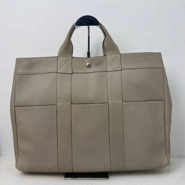 Hermès 大象灰全皮手提包 