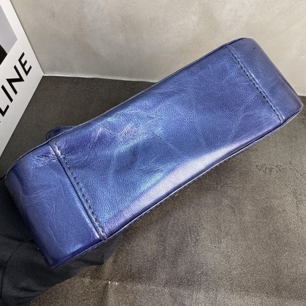 Loewe (羅威) Vintage 電光藍牛皮金扣肩背包* 