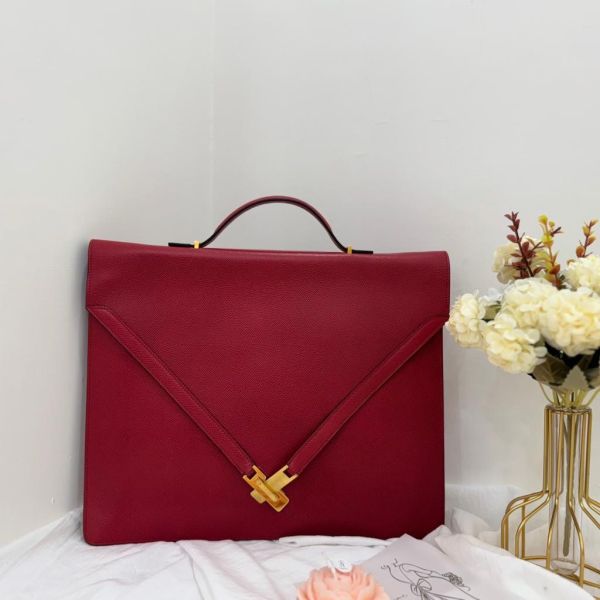Hermès 紅色手提公事包 
