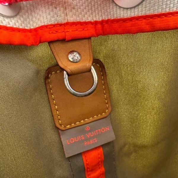 Louis Vuitton Damier geant vintage 螢光橘線條縮口水桶包 