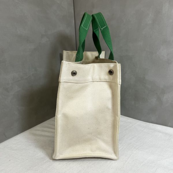 Hermès 帆布青蘋果綠手提包 