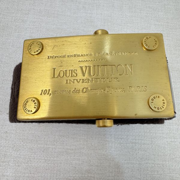 Louis Vuitton 咖啡色 金頭 皮帶 腰帶 