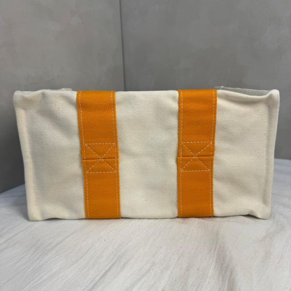 Hermès Herbag Cabas 橘色提把帆布托特包 