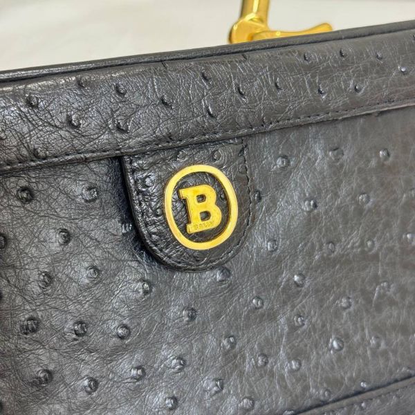 BALLY 鴕鳥皮手提化妝包 