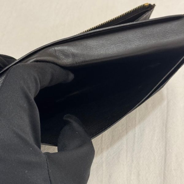 Hermès 黑色牛皮長夾 