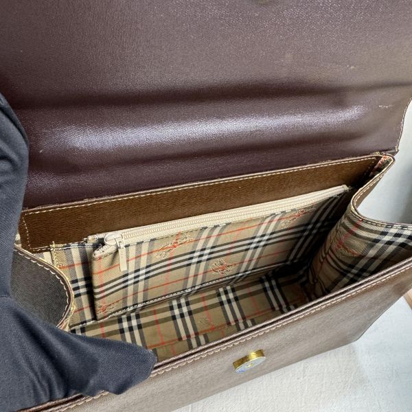 Burberry 復古拼接皮革手提包* 