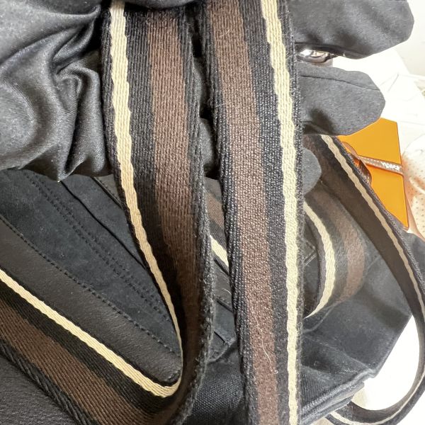 Hermès 愛馬仕 帆布拼皮購物包 