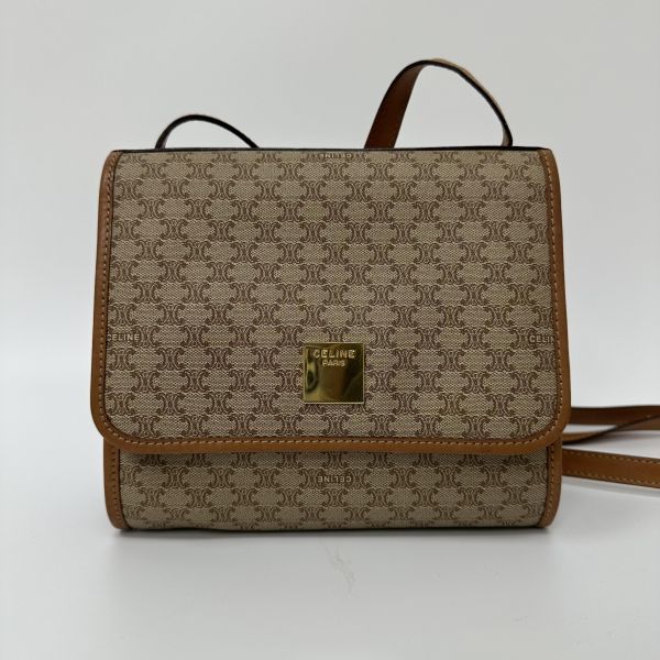 Celine 賽琳 老花帆布郵差包 