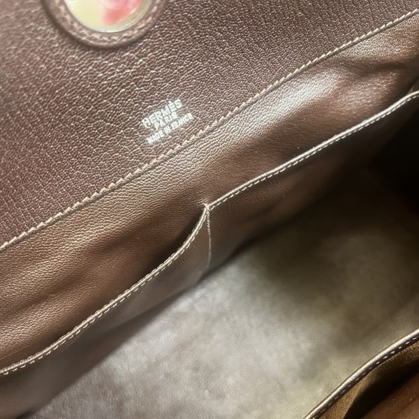 Hermès  深咖銀扣 