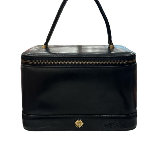 Versace Vintage 中古太陽神標誌黑色手提化妝包 