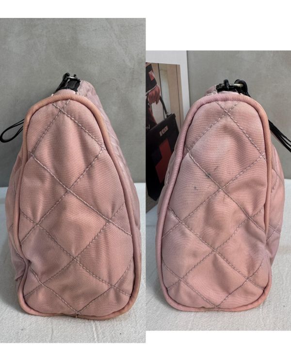 PRADA Tessuto 菱格紋尼龍化妝包手拿包* 