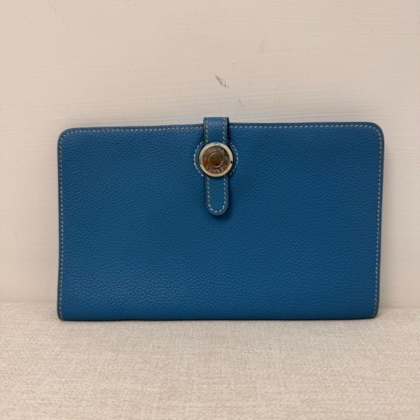 Hermès Béarn Wallet 藍色長夾 