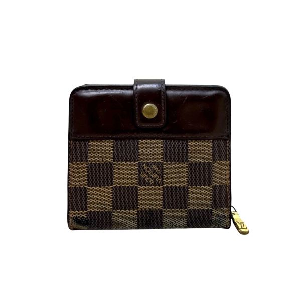 Louis Vuitton 棋盤格拉鏈零錢包兩折短夾 