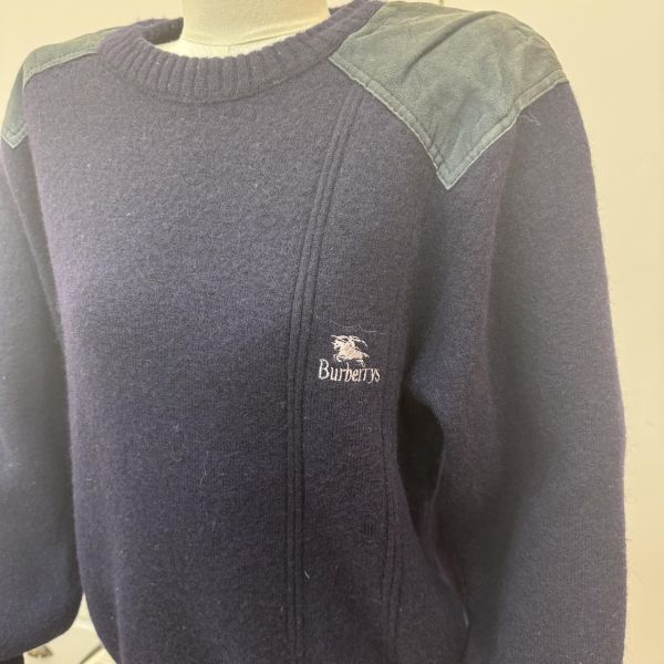 Burberry 皮拼羊毛衣 