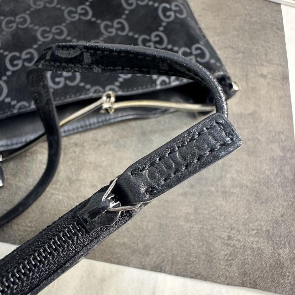 GUCCI GG柄 黑色麂皮肩背包 / 托特包* 