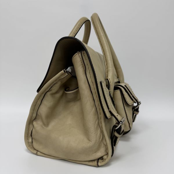 Chloe Edith Bag 米白前口袋手提包 