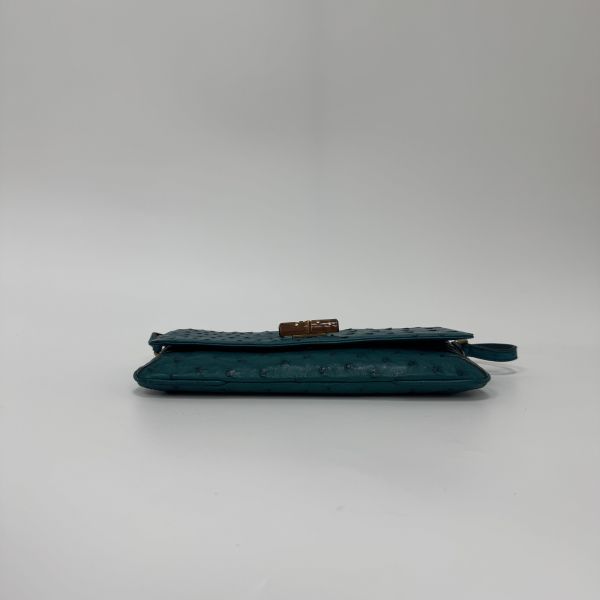 Gucci 竹節細節鴕鳥皮肩背包 