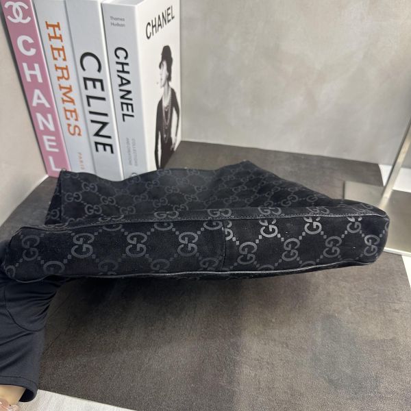GUCCI GG柄 黑色麂皮肩背包 / 托特包* 
